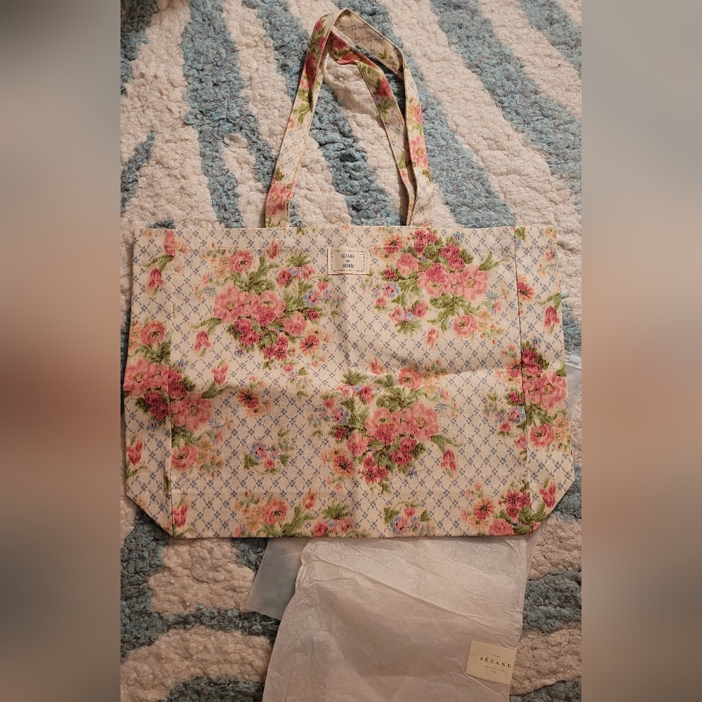 Sezane x Andion Limited Ed New Floral Tote Bag